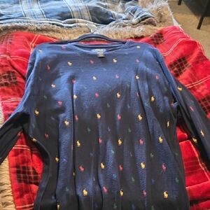 Polo Ralph Lauren Navy Sweatshirt with Multicolor Pony
